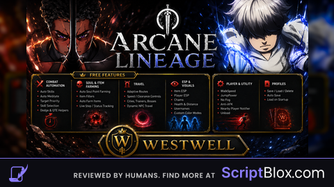 Auto Skills  Soul Farm  Item Farm  Travel  ESP  Profile Roblox script for Arcane Lineage