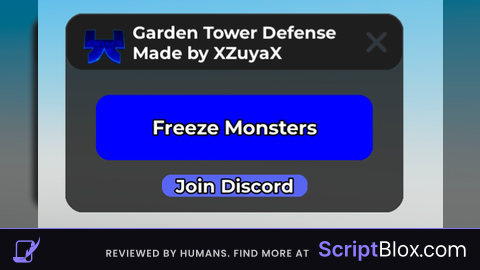 Freeze Enemy Monster GTD keyless Survival Mode (Patched) Roblox script for Garden Tower Defense
