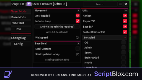 ScriptHUB Roblox script for Steal a Brainrot