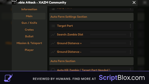 XAZM Hub  OP Script Roblox script for Zombie Attack