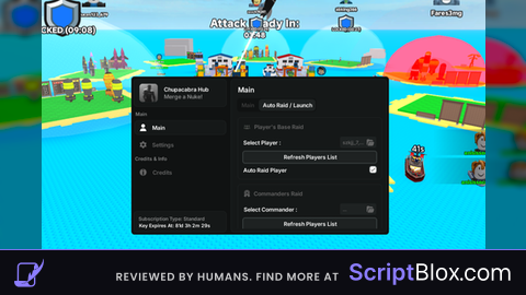 Chupacabra Hub Auto Merge Auto Launch No Launch Animation OP Roblox script for Merge a Nuke