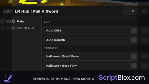 uto Click uto Rebirth Hlloween Event Frm nd Hlloween Roblox script for Pull a Sword