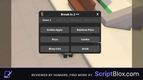 Robux Roles Give Items Any Weapon And More Roblox script for Break In 2