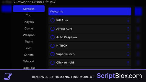 x Rawnder V14 Roblox script for Prison Life