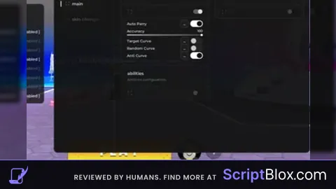 auto cruve auto spam auto parry skin changer INF PARRY ETC Roblox script for Death Ball