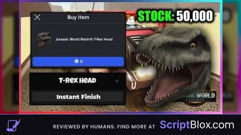 Instant T Rex Head NO KEY Roblox script for a dusty trip