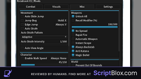 KICIAHOOK V2 Roblox script for Rivals