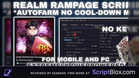NBLM RR V2 keyless Roblox script for Realm Rampage