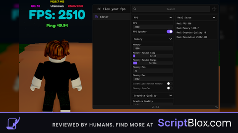 FE Flex Your FPS - FIXED Roblox script for Flex Your FPS And Ping