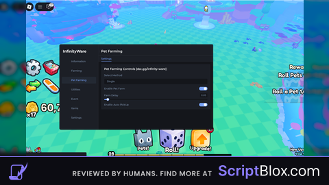 InfinityWare PGO Roblox script for PETS GO