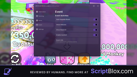 InfinityWare PGO Roblox script for PETS GO