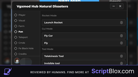 Vgxmod Hub Roblox script for Natural Disaster Survival