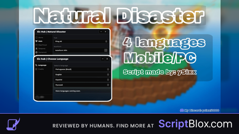 Six Hub Roblox script for Natural Disaster Survival