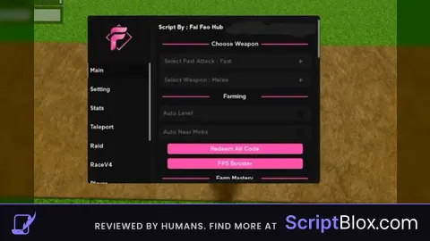 Fai Fao Hub Roblox script for Blox Fruits