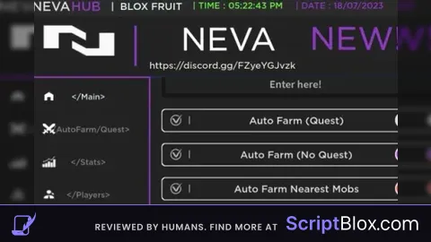 Neva Hub Roblox script for Blox Fruits