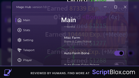 Mago Hub Roblox script for Blox Fruits