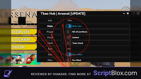 Tbao Hub Roblox script for Arsenal