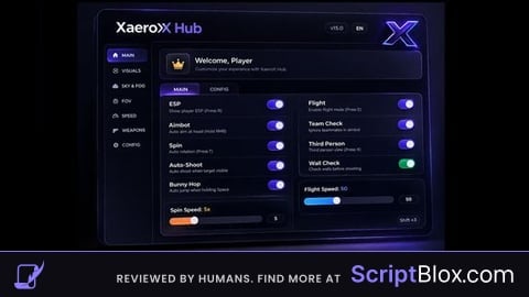 SCRIPT XaeroX Hub ESP AIM SPIN FOV BEST Roblox script for Counter Blox