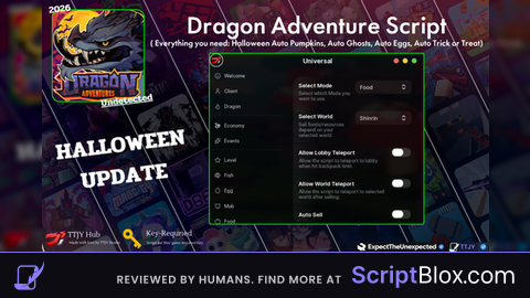 Halloween 2026 update Roblox script for Dragon Adventures