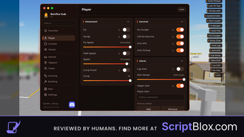 Bonfire Hub | The Best All In One Hub | 50+ Features Roblox script for Anomic