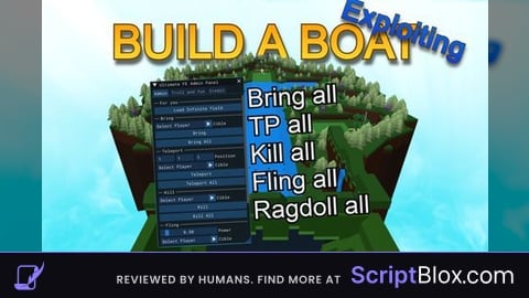 BABFT FE ADMIN PANEL Roblox script for Build A Boat For Treasure