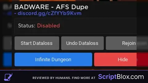 BADWARE Dataloss V2 Roblox script for Anime Fighters Simulator
