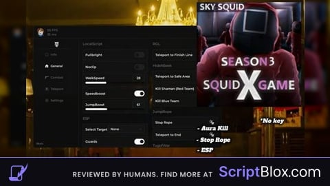Skulx   OP Script Keyless Roblox script for Squid Game X