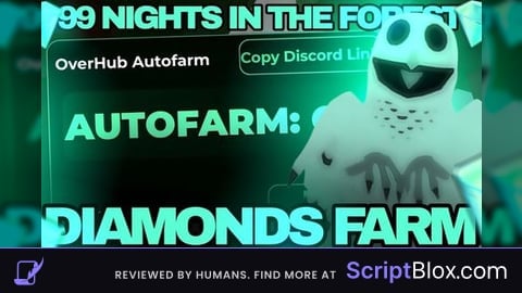 OverHub Softworks autofarm diamonds Roblox script for 99 Nights in the Forest
