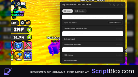 VERY OP SCRIPT GIVER AND MONEY DUPE Roblox script for Dig to Earth's CORE
