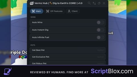 Dig to Earth's core (updated) Roblox script for Dig to Earth's CORE