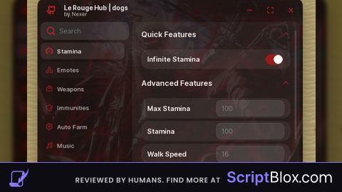 le rouge  script Roblox script for dogs