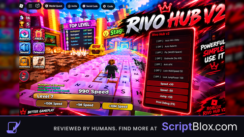 Rivo Hub |  Auto win, Fly, God mode ,Speed & More Roblox script for 1 Speed Keyboard Escape Candy & Chocolate