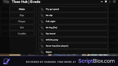 Script  by Tbao Hub Roblox script for Evade